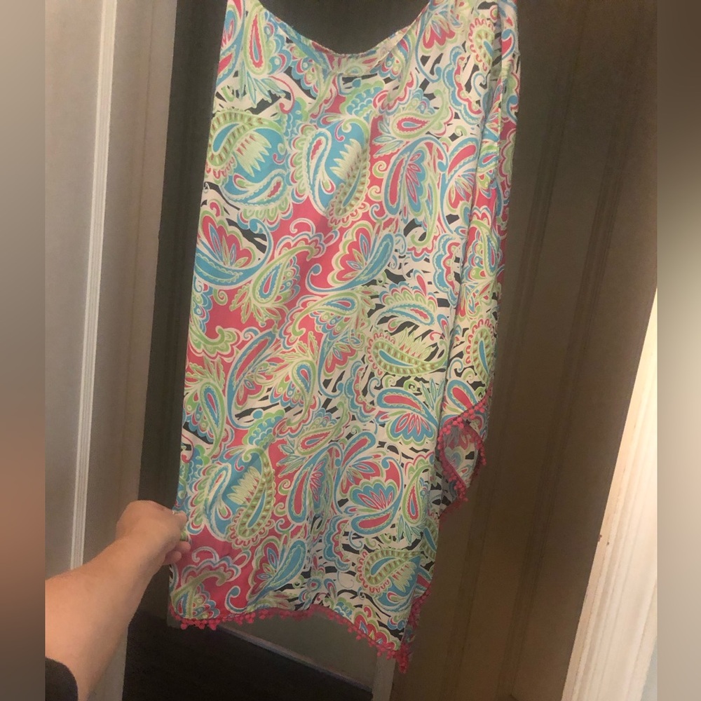 Mud Pie Asymmetrical Paisley Dress/Coverup - Multicolor